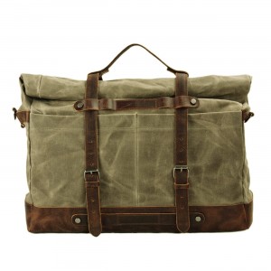 TP6 WaxRollTraveler™ Multifunktional Reisetasche Schultertasche Unisex aus canvas mit leder - khaki